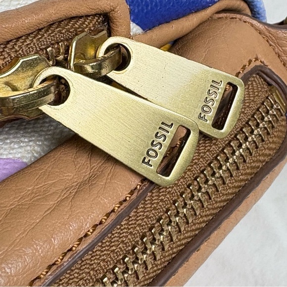 Fossil Preston Crossbody Bag Abstract Floral Crossbody Canvas Bag - Picture 6 of 16